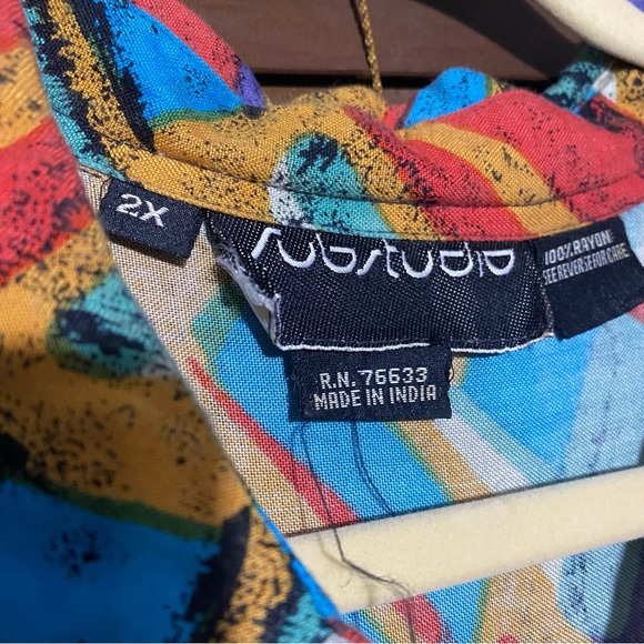 MENS VINTAGE 90S 2XL ABSTRACT PRINT SHIRT - Picture 2 of 4